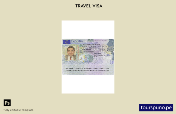 Listo para imprimir la plantilla de visa Schengen de Croacia